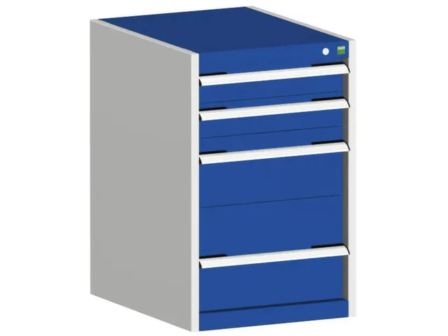 ladekast HxBxD 800x525x650mm 4laden romp RAL7035 front RAL5010