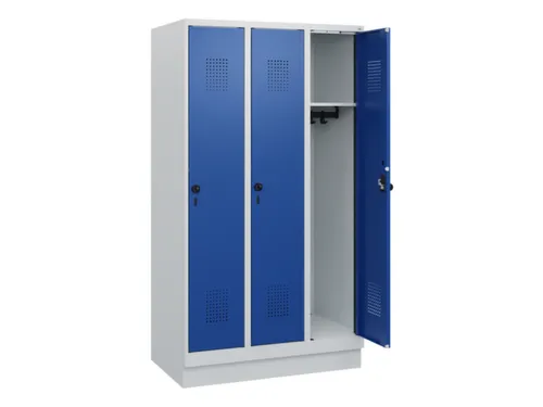 schoollocker,HxBxD 1630x900x500mm,3vak,vak B 300mm,draaigrendel,sokkel