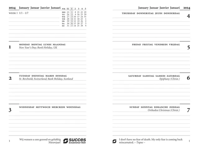 Calendarium 2027 Succes Junior 7dagen/2pagina's