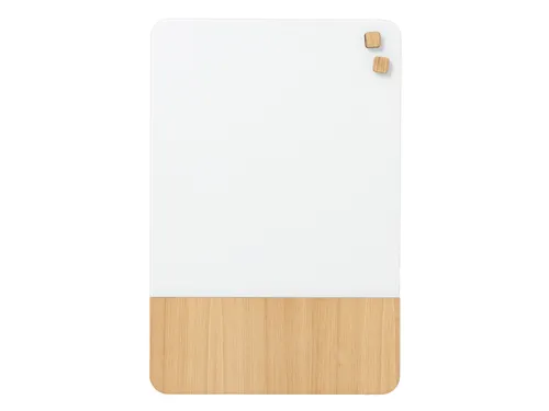 Glasmagneetbord Naga 40x60cm wit/eiken afgeronde hoeken