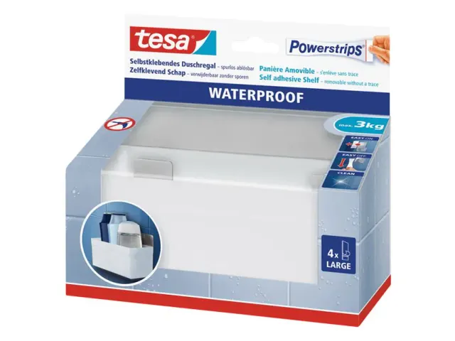 Tesa Powerstrips waterproof douchebakje kunststof & rvs
