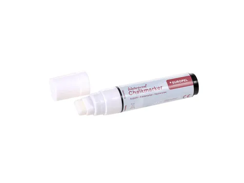 Krijtstift Europel watervast 15mm wit blister 1 stuk