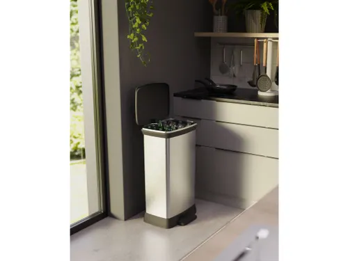 Pedaalemmer Decobin Duo 23+23 Liter Zilver Zwart