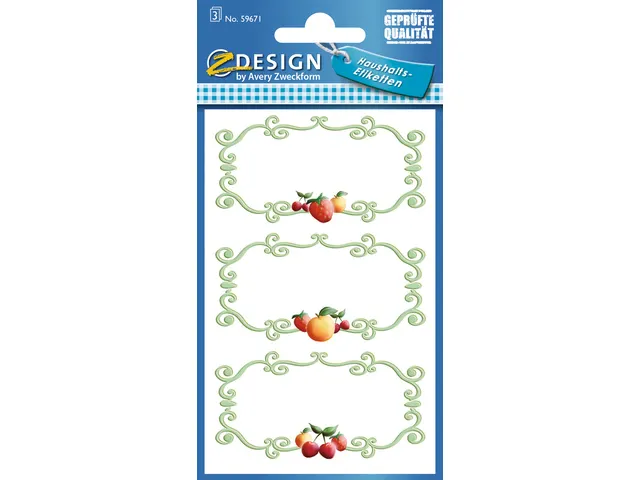 huishoudetiket Z-design Home pakje a 3 vel kader design