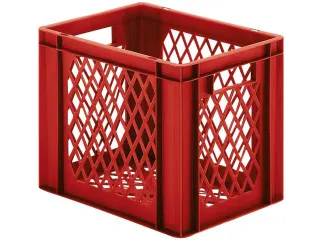 Euronorm-stapelbak 61l 320x600x400mm Wanden/bodem Opengewerkt Rood - 1