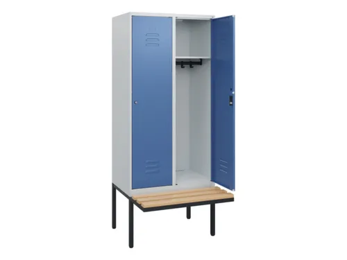 locker met bank,HxBxD 1950x800x815mm,2vak,vak B 400mm,cil.-slot