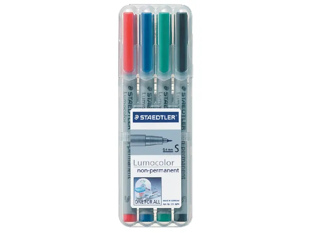 Viltstift Staedtler OHP Lumocolor 311 non permanent 0.4mm Assorti 4st