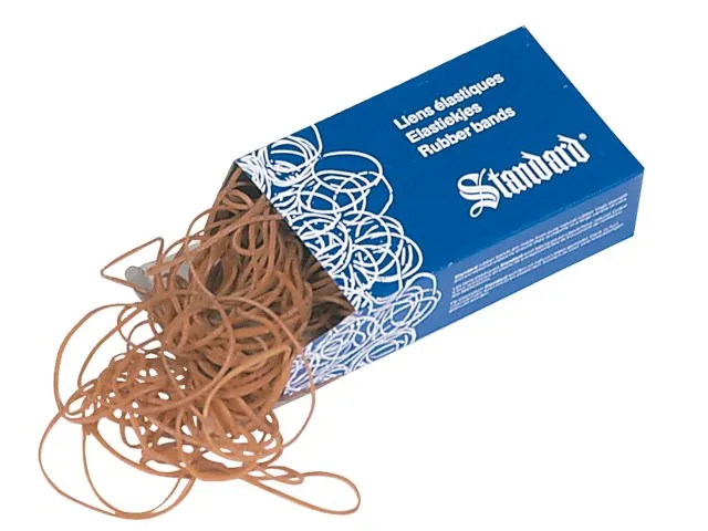 Elastiek Standard Rubber Bands 22 100x1.5mm 50gr 130 stuks bruin