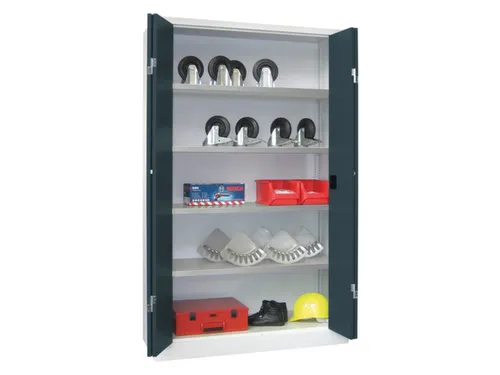 Vouwdeurkast 1950x1200x500mm 4legborden Verzinkt Ral7035 Front Ral7016