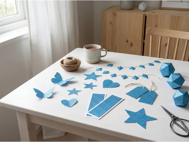 Glitterkarton Kangaro chroom blauw 50x70cm pak à 10 vel