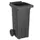 container,zonder deksel,120l,HxBxD 900x480x558mm,romp HDPE zwartgrijs