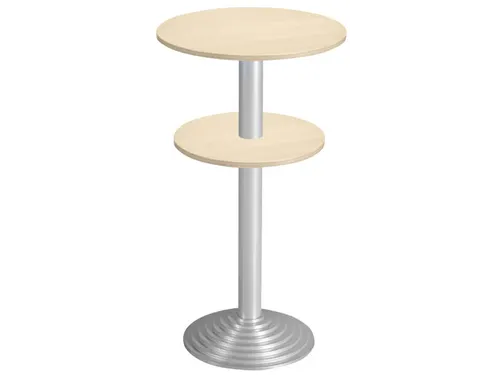 statafel,HxØ 1100x600mm,rond,schotelvoet aluminium-zilver