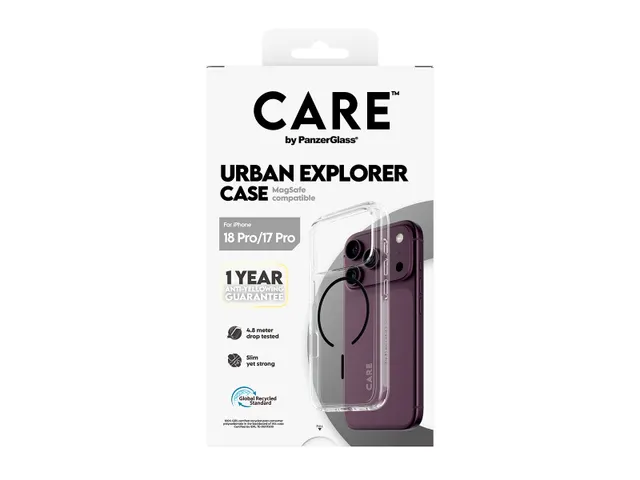 PanzerGlass CARE by Urban Explorer Case Transparent w. Black Mag