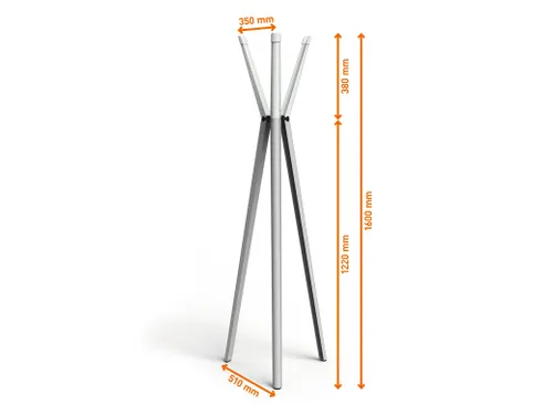 Kapstok DURASTORE 6 haken aluminium grijs 160cm