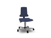 Werkplaatsstoel Sintec 2 9813 Wielen Bekleding Pur Blauw 430-580mm