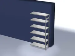 magazijnstelling,aanbouwveld,HxBxD 2500x1310x535mm,vakl. 185kg