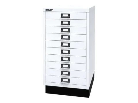 kantoor-ladekast HxBxD 670x349x432mm 10 laden romp verkeerswit staal