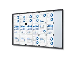Vergrendelbaar notitiebord Indoor Slim 21xA4 Schuifdeuren Antraciet - 1