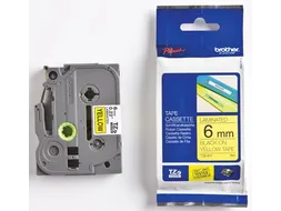 Tze Tape Voor P-touch 6mm, Zwart Op Geel