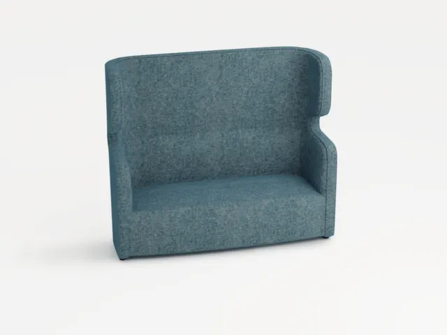 canapé,2 sièges,insonorisant,tissu bleu clair,HxlxP 1330x1570x760mm