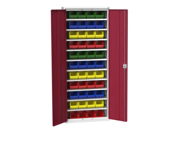 Systeemkast 2000x800x350mm 44bakken 10xlegbord RAL7035+RAL3004