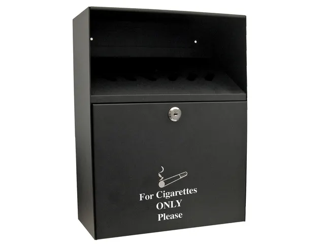 Wandasbak staal 24x30x9cm 7L zwart met 2 sleutels