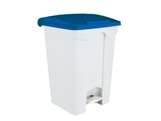 Contitop,afvalbak met pedaal 45L wit/blauw - 1