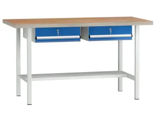 Werkbank Hxbxd 840x1500x700mm 2laden 150mm 1/2legbord Ral7035/ral5010 - 1