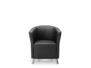 Fauteuil Echt Leer Zwart hxbxd 455x590x505mm - 3