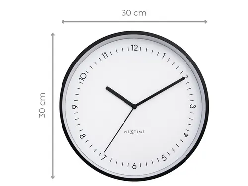 Wandklok NeXtime Berlin 30cm wit aluminium