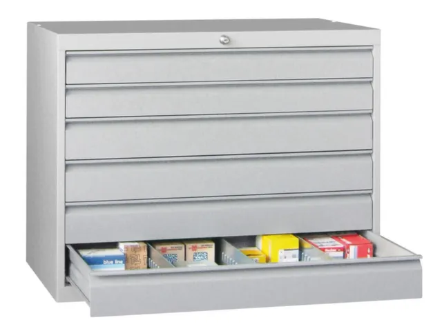 Ladenkast HxBxD 800x1023x600mm 6 Laden Ral7035