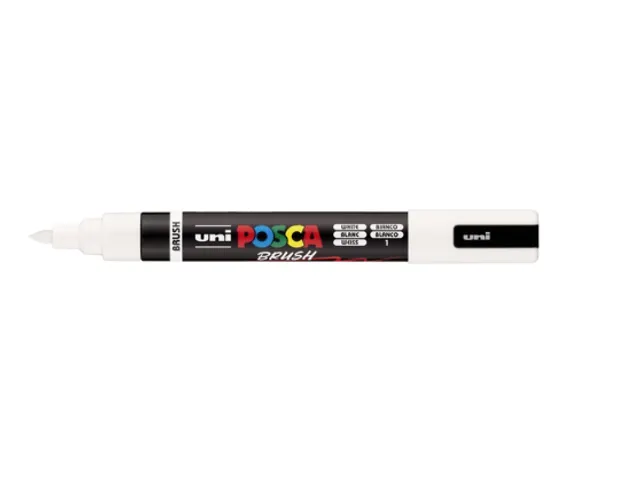Paintmarker Uni POSCA PC-5BR brushpunt M wit