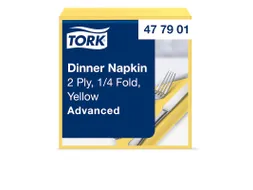 Tork 477901 Dinnerservet 39x39cm 2-laags 1/4 vouw 12x150st Geel