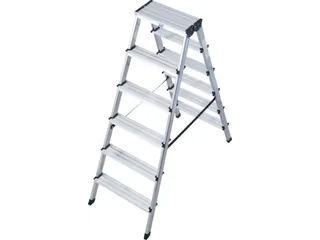Lichte Universele Trapladder Tweezijdig L 1.41m H 1 08m 2x6treden - 4