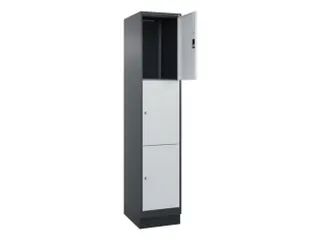 lockerkast,HxBxD 1950x400x500mm,1x3vakken,vak B 400mm,cil.-slot,sokkel - 1