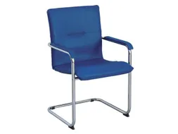 Beklede Stoel Swingframe Verchroomd Blauw Kunstleer Armleuningen