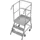bordestrap,verrijdbaar,bordes H 0,75m,3treden,aluminium,4zwenkwielen
