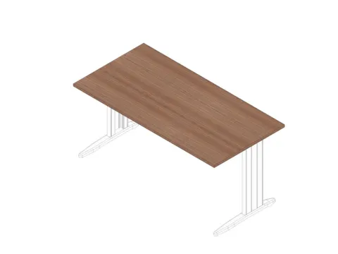 bureau,HxBxD 730x1600x800mm,blad canaletto-hout,C-voet wit