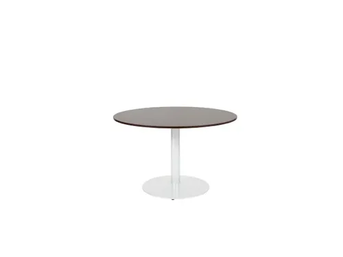 Linesto Vergadertafel Vaste Hoogte 120cm Rond Logan Eiken 25mm Wit