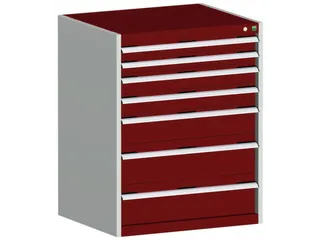 ladekast HxBxD 1000x800x750mm 7laden romp RAL7035 front RAL3004 - 1