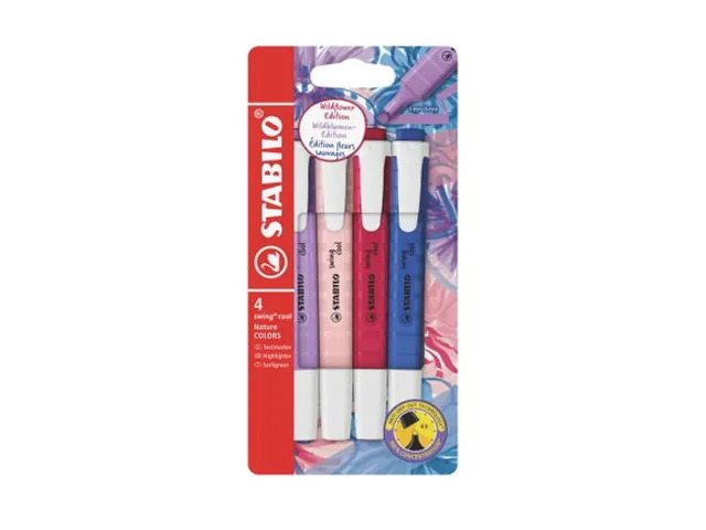 Markeerstift STABILO Swing cool Wildflower 4 stuks assorti