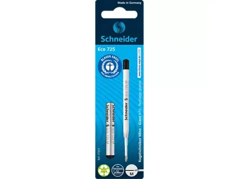 Balpenvulling Schneider Eco zwart 2 stuks op blister