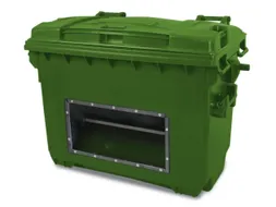 strooigoedbak,660l,HxBxD 1000x1360x765mm,HDPE,groen,deksel groen