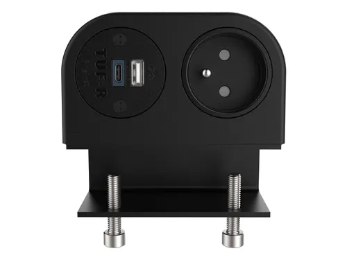 Desktop stekkerdoos Power Phase 1x penaarde + USB A en C 25W Zwart