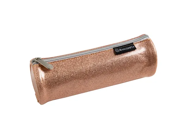 Pennenetui rond PU Glitter 4 kl ass