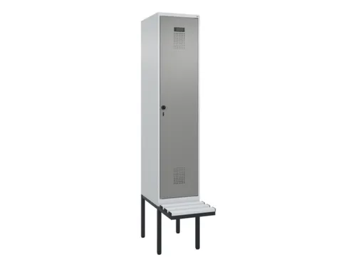 locker met bank,voor scheiding van kleding,HxBxD 2120x400x815mm,1vak