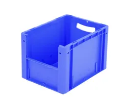 Euronorm Stapelkrat M. Grijpopening Pp Hxlxb 270X400X300Mm Blauw