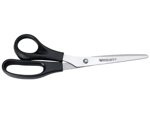 Kantoorschaar Westcott 210mm met kunststof grip linkshandig rvs