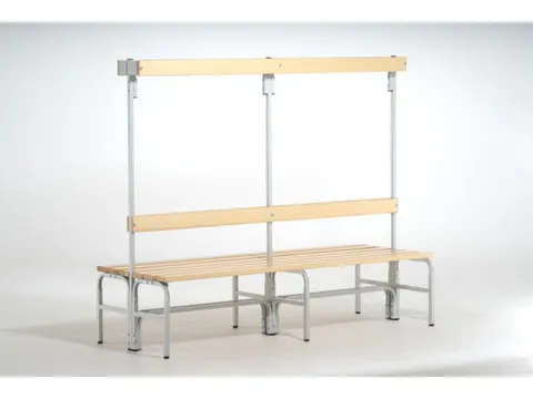 banc double HxLxP 1650x2000x725mm barrettes en bois