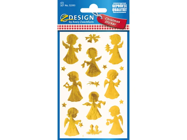 Etiket Z-design Christmas gouden engeltjes - 2 vel